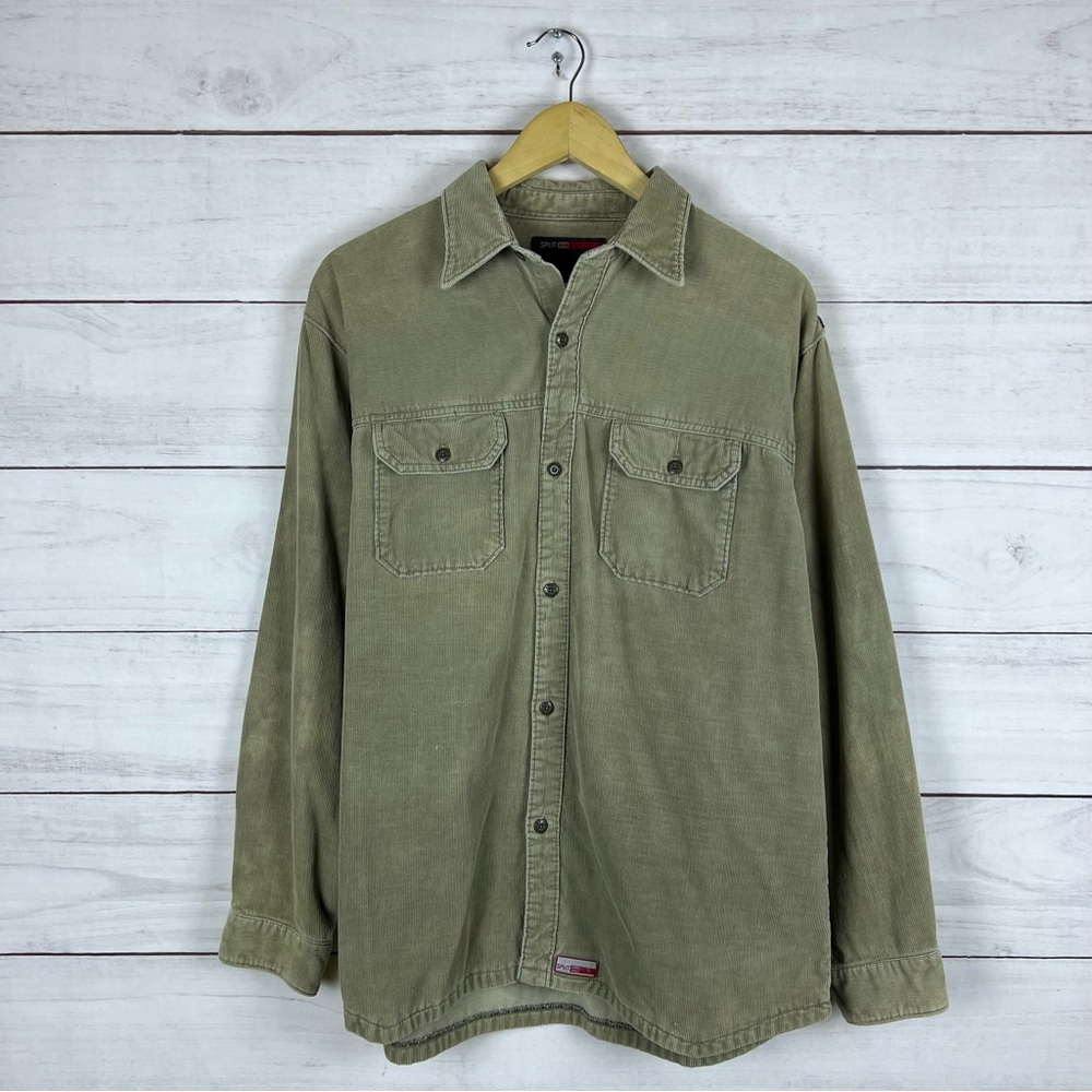Vintage Y2K Split Skate Surf Corduroy Shirt Small